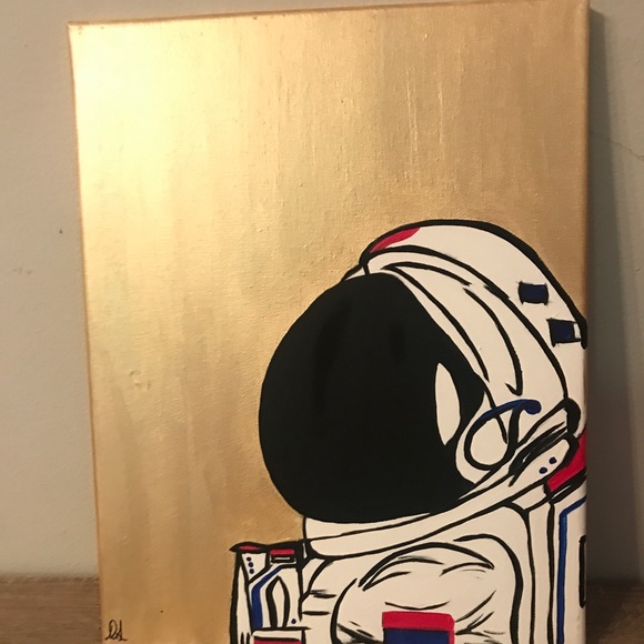 🌕GOLDEN ASTRONAUT 🌘 Painting - Picture 3 of 3